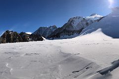 06A Taylor Ledge, Knutsen Peak, Mount Epperly, Mount Shinn, The Ridge Of Branscomb Peak And The Protective Ice Wall On Day 2 At Mount Vinson Low Camp.jpg